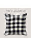 Navy Blue Woven Cushion Cover 40X40 cm Checkered Patterned Zippered Decorative Pillowcase - 3
