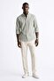 Men's Melange Long Sleeve Shirt - Khaki - 2