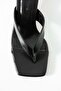Nübel Black Flip-Flop Detailed Heeled Slippers - 5
