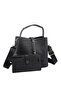 Women's Embossed Printed Vegan Shoulder Bag and Wallet Combination with Lock Detail - 2