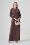 Women's Cross Waist Tie Set Brown 31446 - 2