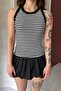 Cycling Collar, Thick Striped Bib, Flexible Camisole Fabric, Striped Sleeveless Long Tank Top - 3