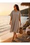 Truffle |   Striped Poncho |   Hooded Beach and Pool Poncho
