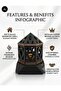 Decorative Black and Bronze Geometric Aromatherapy Incense Burner / Tealight Holder - 4