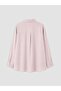 Lcwaikiki Curve Pink Plus Size Linen Blend Women's Shirt - 2