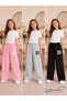 Summer Unisex Kids Baggy Fit Black, Pink, Gray 3-Piece Sweatpants Set - 2