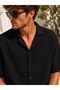 Men's Short-Sleeved Summer Muslin Cotton Shirt - 2