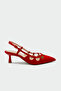 Bunny Low-Cut Detailed Women's Red Heeled Shoes - 2