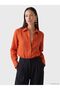 Lcw Everyday Orange Women's 100% Linen Shirt