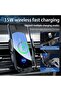 Wireless Car Charger, Mobile Phone Holder, 15W Fast Charging, Smart Auto Clamp, Windshield Mount (Silver) - 4