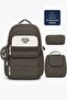 4-Piece Satin Fabric Waterproof Primary School Bag Set with Lunch Bag, Pen Holder and Accessory Bag - 3