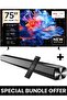 75-Inch P6K UHD LED 4K Smart TV + 2.0 Channel Premium Soundbar | Google TV, AiPQ Processor
