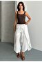 Layered Look Wide-Legged Trousers with Tie-Up Detail - 3