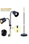 Double Headed Industrial Style Floor Lamp 2201 Model, Adjustable Floor Reading Lamp, Dual-Purpose Table Lamp for Living Room, Bedroom and Office - 3