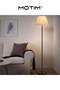 Modern Pleated Floor Lamp Safe for Kids Pets Weighted Base Durable Metal Fabric Tall Standing Light Pull Switch Easy Assembly for Living Room Bedroom Office - 4