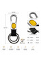 Premium Leather Keychain with Stone Carabiner Hook - Yellow Reflective & Double Ring - 3