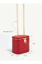 Lucia Red Mini Box Quilted Patterned Chain Strap Crossbody Women's Handbag and Shoulder Bag - 3