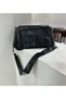 Women's Rock Style Black Shoulder Bag, Ladies PU Leather Crossbody Bag Sling Bag Side Bag Carry Bag - 3