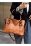 Large Capacity Handbags Bags,Large Crossbody Bags Ladies Shoulder Handbags Purse Set for Women Hobo Totes PU Leather Purses and Handbags Shoulder Bag Vegan Leather Tote, Brown - 2