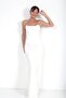 Women's Strapless Lined Draped Crepe Satin Long Dress