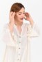 Women's Bohemia Design Tassel Detail Long Raw Ecru Ismaira Tunic Dress - 7