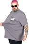 Mode XL Large Size T-Shirt Bıs Yaka Beyond U26115 Fume - 3