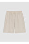 Xside Ecru Regular Fit Linen Blend Men's Shorts - 5