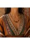 Bohemian Eliora Colorful Natural Stone Look Bead Necklace
