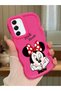 Samsung Galaxy S21 Fe Compatible Case Camera Protective Red Silicone Couple Phone Case Cute Pattern