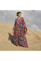 Phuket Flower-Patterned Viscose Kaftan Dress
