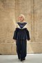 Women's Double Color Detailed Hooded Parachute Suit Navy Blue - 2
