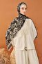 Riva Shawl Tencel Floral Black