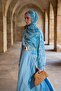 Riva Shawl Tencel Floral Sky Blue