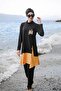 Black Color Detailed Full Covered Hijab Swimsuit 4 Pieces - M2016 - 3