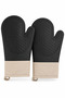 Heat Resistant Black Silicone Oven Glove 29X18 cm Non-Slip Single Pair Kitchen Glove
