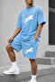 Men's Oversize Printed Shorts Set 100% Cotton Street Style Comfortable Fit - 2