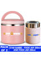 - Set of 2 combo,Stainless Steel food jar with mini flask - 2