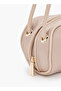 Textured Shoulder Bag with Zip Closure - 3