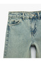 بنطلون مدرسي من الدنيم القطني واسع الأرجل - 3