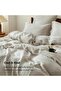 Double Duvet Cover 3 Pcs Set 100% Linen Cotton Like with Washed, 200x200 cm, Solid Color - 3