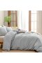 Duvet Cover Set 100% Washed Cotton Linen Feel Super Soft Comfortable Chic Lightweight 2 PCs Home Bedding Set Solid Cornflower Blue Twin/Twin XL - 3