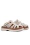45580 Genuine Leather Beige Women's Slippers - 5