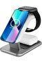 25W Magnetic 3-in-1 Wireless Charging Station – Foldable Fast Wireless Charger for iPhone, Apple Watch & AirPods, Multi-Functional Qi Charging Dock, Portable Desk Charging Stand