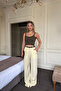 Brown Silvery Cotton Yarn Knitted Top