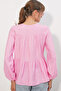 Women's Long Sleeve Textured Blouse 998 - Pink - 6