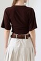 Women's Sandy Side Gathered Short Sleeve Blouse - 8
