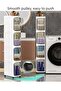 4-Tier Narrow Storage Cabinet with Movable Wheels, Plastic, Adjustable Shelves, Anti-Tip - 5