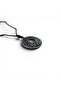 Celtic Knot Motif Chrome Plated Medallion Necklace - Adjustable Oiled Cotton Unisex Jewelry - 3