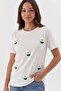Daisy embroidered t-shirt ecru - 2