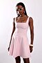 Pink Square Neck Mini Dress 05226 - 3